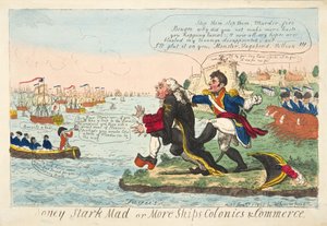 Boney Stark Mad或更多船舶殖民地和商业，酒吧。 1808（手工雕刻）