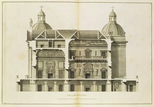 Houghton Hall：大厅和沙龙的横截面，由Pierre Fourdrinier雕刻，1735年（另见64903和64904） 作者 以撒洁具