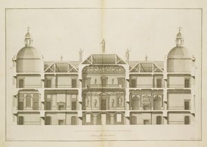 Houghton Hall：东部前线部分，由Pierre Fourdrinier雕刻，1735年（另见64902和64904） 作者 以撒洁具
