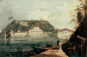 费尔蒙特水厂，根据W.H.巴特利特约1835年的雕刻作品（布面油画） 作者 艾萨克·威廉姆斯