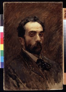Autoportrait（自画像）。画家艾萨克-伊里奇-列维坦（1860-1900 年），布面油画，1890 年末。俄罗斯艺术，19 世纪肖像画。莫斯科国立特列季亚科夫美术馆。 作者 艾萨克·伊里奇·列维坦