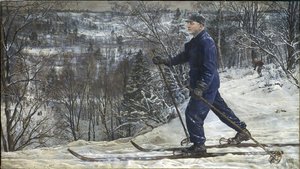 Kliment Voroshilov (1881-1969) skiant - Kliment Voroshilov on a skiing trip - Isaak Izrailevich Brodsky (1884-1939). Oil on canvas 作者 伊萨克·伊斯莱耶维奇·布罗茨基