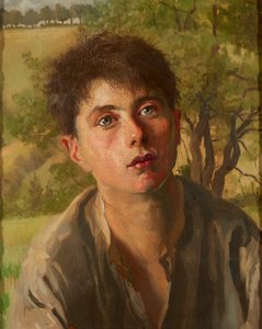 牧羊少年》（布面油画）