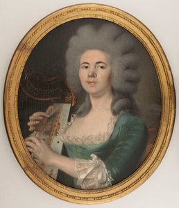 推测为歌手罗莎莉-杜加松（1755-1821 年）的肖像（布面油画） 作者 伊莎贝尔·平森（Isabelle Pinson）