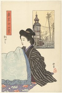 新桥
东京十二面相（系列名称）
东京君景（物品上的系列名称） 作者 石井白亭