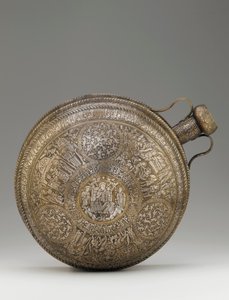 食堂，来自叙利亚或伊拉克北部，Ayyubid时期，13世纪中期（黄铜，银镶嵌）