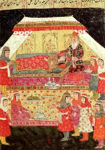 后宫场景，来自&39;Shahnama&39;（国王之书）的插图，作者：Abu&39;l-Qasim Manur Firdawsi（c.934-c.1020） 作者 伊斯兰学校