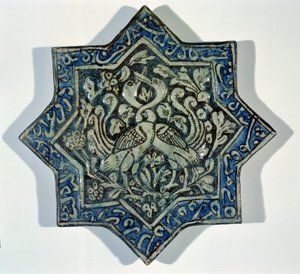 13至14世纪Takht-e Solaiman风格的星形釉上彩镀金瓷砖（陶瓷） 作者 伊斯兰学校