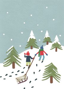 雪橇，2014 年（剪纸） 作者 伊莎贝尔·巴伯