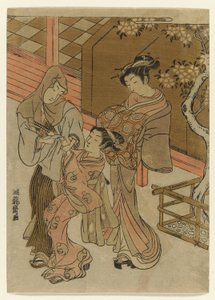 歌妓观看随从扣押蒙面男子 作者 oda田K