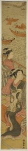 在阳台上俯瞰河流的宫女和她的随从 作者 oda田K