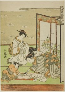 裁剪与缝纫（Tachinui），选自 "时尚成就集（Furyu shogei zukushi）"系列 作者 oda田K