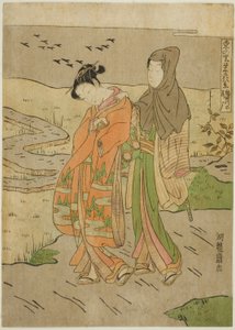隅田川上的大雁（隅田川之落雁），选自 "东村繁荣八景 "系列 作者 oda田K
