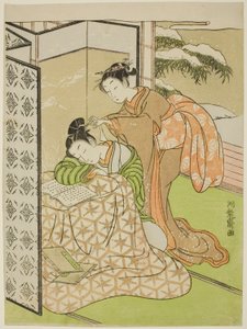 女孩戏弄打盹的年轻人 作者 oda田K