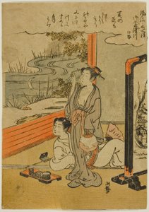 伊势省的美御所川（伊势美御所川），选自 "名胜时尚镜（Furyu meisho kagami）"系列 作者 Isoda Koryusai