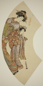 大宫屋的花木妓女及其助手，来自东方影迷系列 作者 oda田K