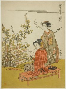萩寺八月，选自 "江户名胜十二月 "系列 作者 oda田K