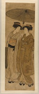 两名年轻女子在伞下漫步 作者 oda田K