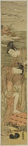 年轻女子登船时放下了她的 Geta 作者 oda田K