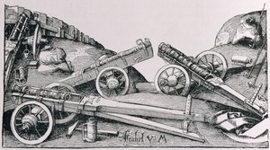 科尔斯时代的大炮，来自“美国的叙事与批评历史”，由伦敦Justin Winsor编辑，1886年 作者 以色列范梅肯