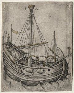 一艘向右行驶的船 作者 以色列·范·麦肯纳姆（Israhel van Meckenem）