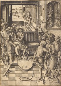 基督在彼拉多面前 作者 以色列·范·麦肯纳姆（Israhel van Meckenem）