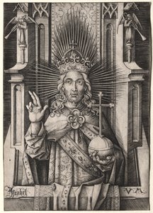 救世主基督（Salvator Mundi） 作者 以色列·范·麦肯纳姆（Israhel van Meckenem）