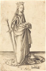 圣凯瑟琳 作者 以色列·范·麦肯纳姆（Israhel van Meckenem）