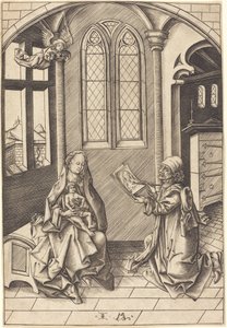圣路加绘制的圣母画像 作者 以色列·范·麦肯纳姆（Israhel van Meckenem）