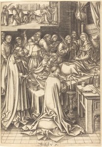 圣母之死，约14901500。 作者 以色列·范·麦肯纳姆（Israhel van Meckenem）