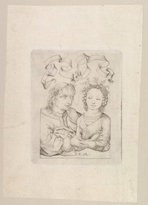 不匹配的夫妇》，约1480-90。 作者 以色列·范·麦肯纳姆（Israhel van Meckenem）