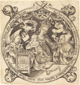 带着时钟的圣母 作者 以色列·范·麦肯纳姆（Israhel van Meckenem）