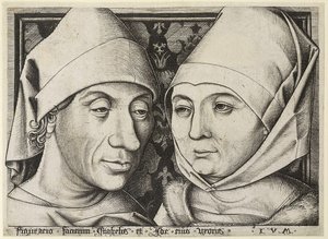 与妻子Ida的自画像c。 1490