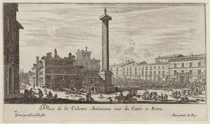 Place de la Colonne Antoniane ruë du Cours a Rome 作者 以色列·西尔维斯特（IsraëlSilvestre）