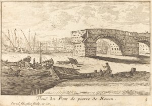 鲁昂桥之路（Veue du Pont de pierre de Rouen 作者 以色列·西尔维斯特（IsraëlSilvestre）