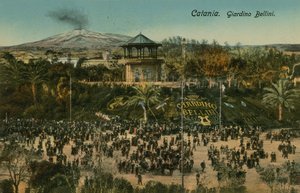 Bellini花园，卡塔尼亚，西西里岛。明信片于1913年寄出。 作者 意大利摄影师