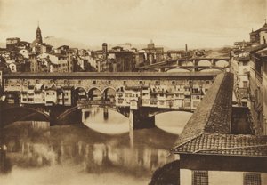 佛罗伦萨/Firenze: Lungarno coi Ponti、Vecchio、S Trinita、Carraia 和 di Ferro alle Cascine 景观（黑白照片） 作者 意大利摄影师