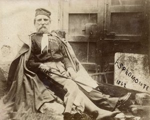 朱塞佩-加里波第在Aspromonte，1862年腿部受伤。 作者 意大利摄影师