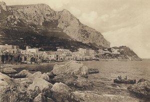 那不勒斯。卡普里岛，大码头（黑白照片）。 作者 意大利摄影师