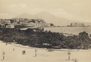 那不勒斯：Mergellina全景图（黑白照片）。 作者 意大利摄影师