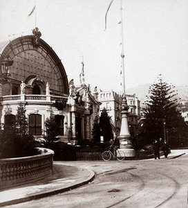 蒙特卡洛美术博览会的入口，1898 年，25/02/1898（黑白照片） 作者 意大利摄影师