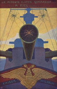 布满蜘蛛网的德国战舰（彩色石版画） 作者 意大利学校