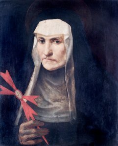圣修女，c.1600（杨木面板上的油画） 作者 意大利学校
