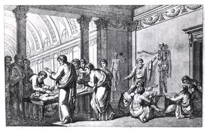 古代解剖学院，由Tabulae Anatomicae，Pietro Berrettini da Cortona（1596-1669）于1778年在罗马出版 作者 意大利学校