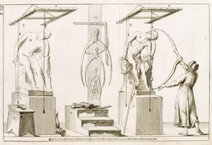 雕塑家工作室，c.1800 作者 意大利学校