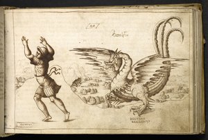 添加 MS 82955 f.129r "Historia Animalium "中的龙图案 作者 意大利学校