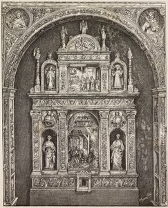St Cita 教堂的祭坛，由 Antonello Gagini 创作，意大利巴勒莫，由 G Cavallotti 雕刻而成，来自 L