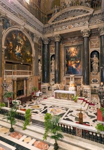 巴洛克艺术：罗马耶稣圣名耶稣会教堂 (chiesa del Gesu) 的内景 作者 意大利学校