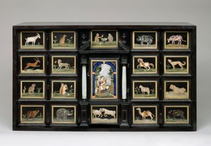 内阁，c.1620（梨木，乌木，雪花石膏和pietre dure板） 作者 意大利学校