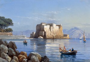 那不勒斯的奥沃城堡（水粉画 作者 Italian School